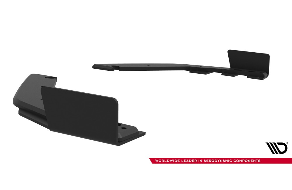 Street Pro Rear Side Splitters + Flaps Toyota GR Corolla Mk12 - Black + Gloss Flaps