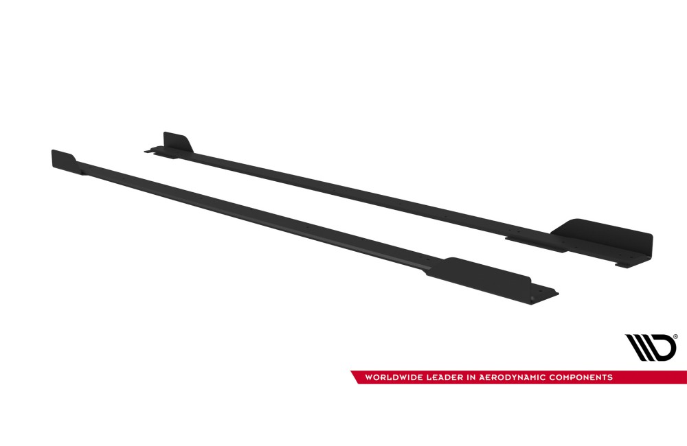 Street Pro Side Skirts Diffusers + Flaps Toyota GR Corolla Mk12 - Black + Gloss Flaps