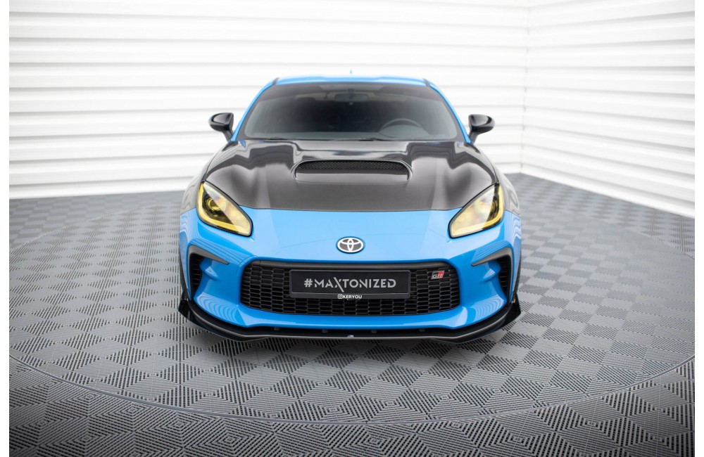Street Pro Front Splitter V.1 + Flaps Toyota GR86 Mk1 - Black + Gloss Flaps