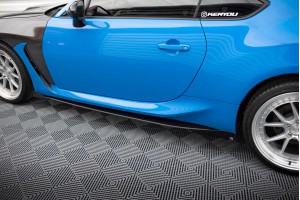 Street Pro Side Skirts Diffusers V.1 + Flaps Toyota GR86 Mk1 - Black + Gloss Flaps