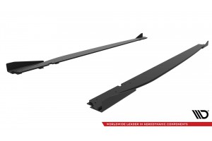 Street Pro Side Skirts Diffusers V.1 + Flaps Toyota GR86 Mk1 - Black + Gloss Flaps