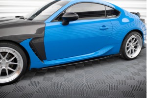 Street Pro Side Skirts Diffusers V.1 + Flaps Toyota GR86 Mk1 - Black + Gloss Flaps