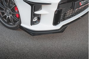 Street Pro Front Splitter + Flaps Toyota GR Yaris Mk4 - Black + Gloss Flaps