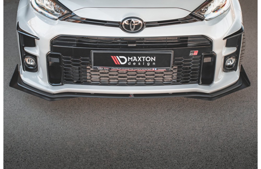 Street Pro Front Splitter + Flaps Toyota GR Yaris Mk4 - Black + Gloss Flaps
