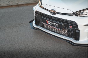 Street Pro Front Splitter + Flaps Toyota GR Yaris Mk4 - Black + Gloss Flaps