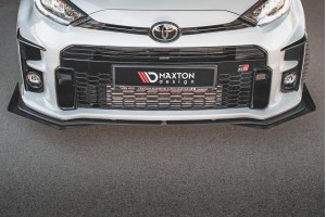 Street Pro Front Splitter + Flaps Toyota GR Yaris Mk4 - Black + Gloss Flaps