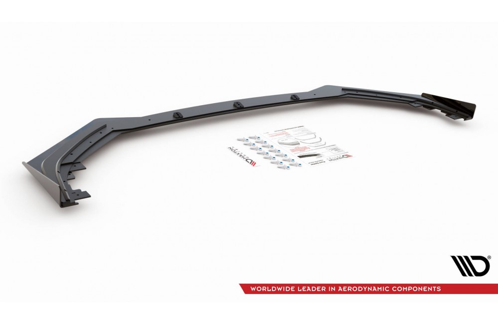 Street Pro Front Splitter + Flaps Toyota GR Yaris Mk4 - Black + Gloss Flaps