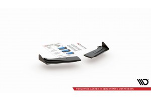 Street Pro Rear Side Splitters + Flaps Toyota GR Yaris Mk4 - Black + Gloss Flaps