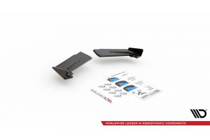 Street Pro Rear Side Splitters + Flaps Toyota GR Yaris Mk4 - Black + Gloss Flaps
