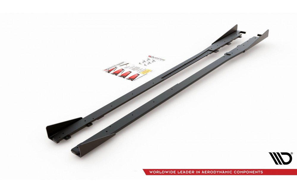Street Pro Side Skirts Diffusers + Flaps Toyota GR Yaris Mk4 - Black + Gloss Flaps Street Pro Side Skirts Diffusers + Flaps Toyota GR Yaris Mk4 - Black + Gloss Flaps