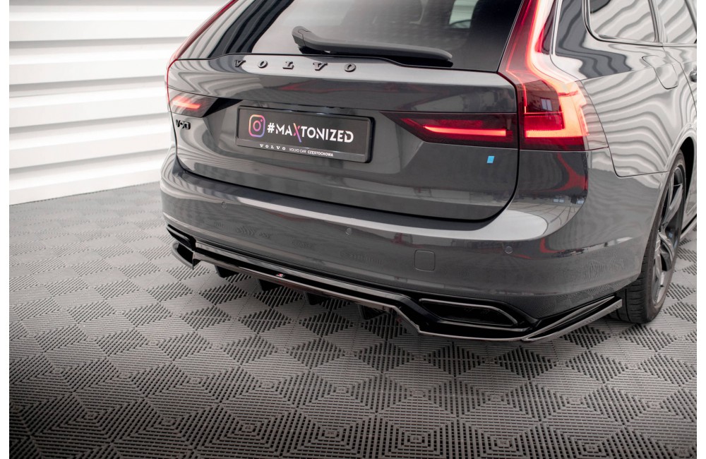 Rear Splitter (with vertical bars) Volvo V90 / S90 R-Design Mk2
