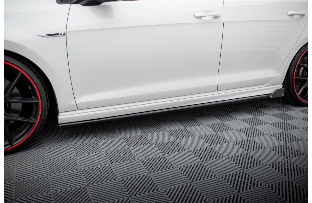 Side Skirts Diffusers V.3 + Flaps Volkswagen Golf R / R-Line Mk7
