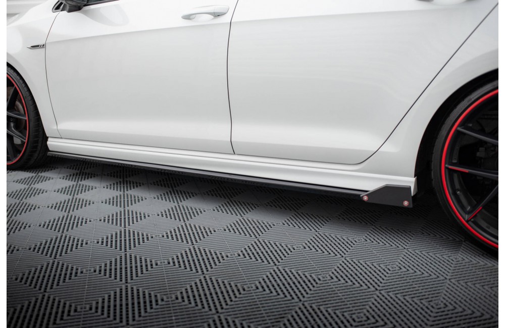 Side Skirts Diffusers V.3 + Flaps Volkswagen Golf R / R-Line Mk7