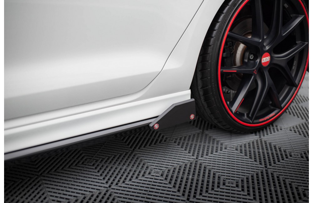 Side Skirts Diffusers V.3 + Flaps Volkswagen Golf R / R-Line Mk7