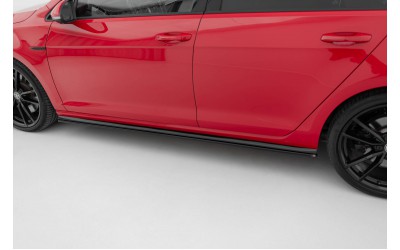 Side Skirts Diffusers V.2 Volkswagen Golf R / R-Line Mk7 Facelift - Gloss Black