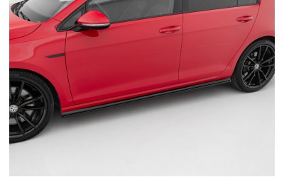 Side Skirts Diffusers V.2 Volkswagen Golf R / R-Line Mk7 Facelift - Gloss Black