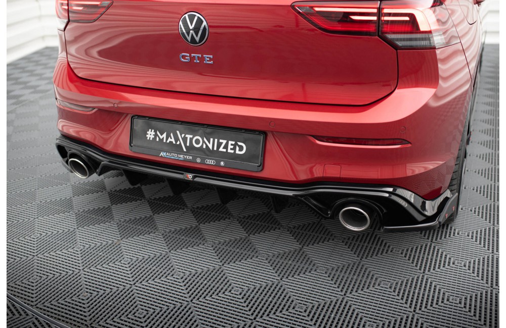 Rear Valance + Exhaust Ends Imitation Volkswagen Golf GTE / R-Line Mk8 / Mk8 Facelift -