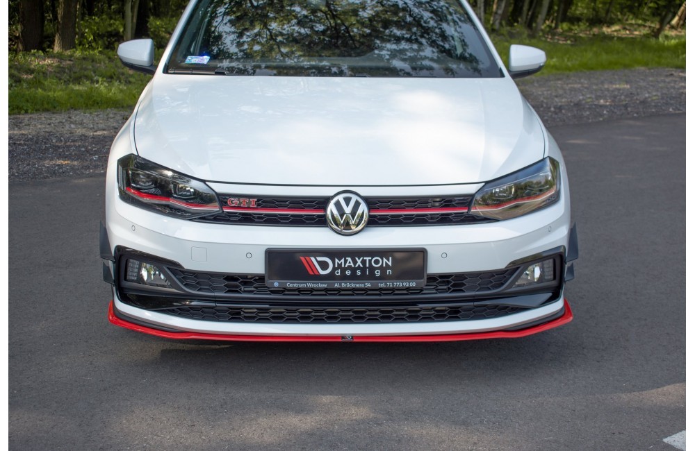 FRONT SPLITTER V.2 Volkswagen Polo GTI / R-line Mk6 - Gloss Black
