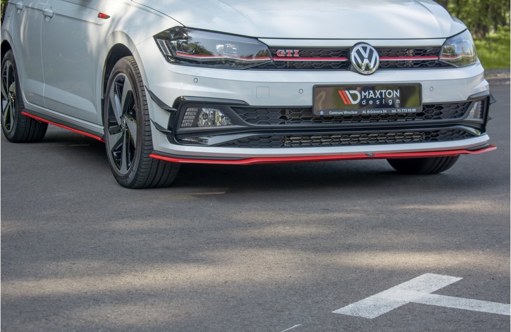 FRONT SPLITTER V.2 Volkswagen Polo GTI / R-line Mk6 - Gloss Black