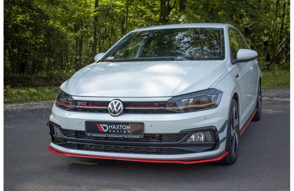 FRONT SPLITTER V.2 Volkswagen Polo GTI / R-line Mk6 - Gloss Black