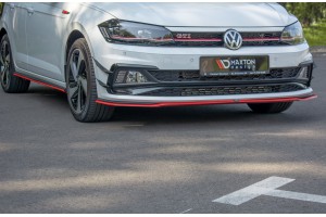FRONT SPLITTER V.2 Volkswagen Polo GTI / R-line Mk6 - Gloss Black
