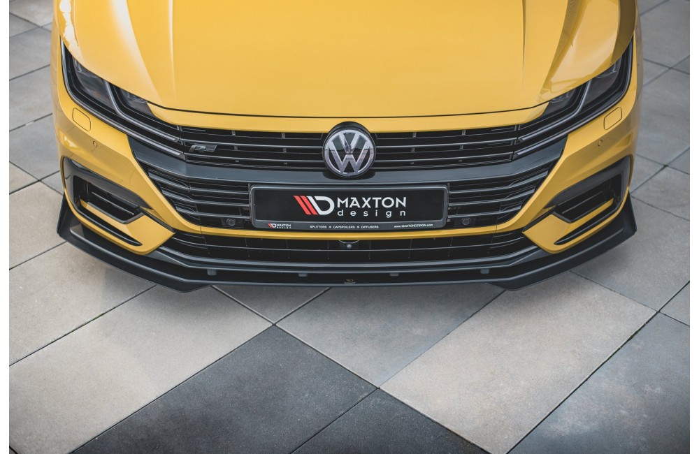 Street Pro Front Splitter + Flaps Volkswagen Arteon R-Line - Black + Gloss Flaps
