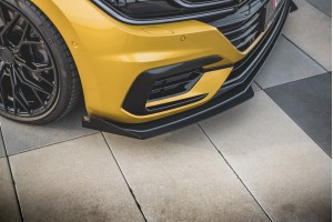 Street Pro Front Splitter + Flaps Volkswagen Arteon R-Line - Black + Gloss Flaps