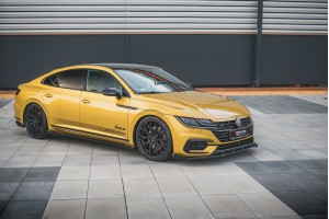 Street Pro Front Splitter + Flaps Volkswagen Arteon R-Line - Black + Gloss Flaps
