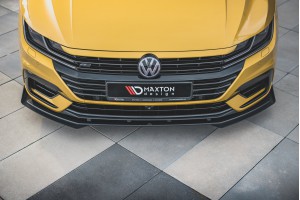 Street Pro Front Splitter + Flaps Volkswagen Arteon R-Line - Black + Gloss Flaps