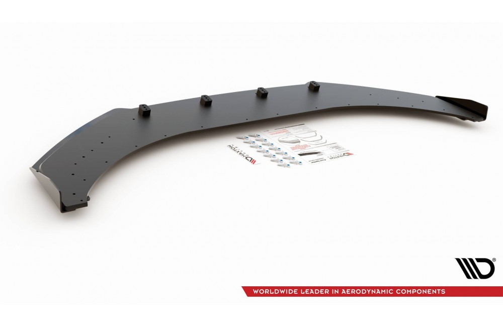 Street Pro Front Splitter + Flaps Volkswagen Arteon R-Line - Black + Gloss Flaps