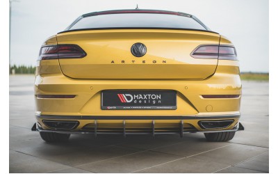Street Pro Rear Valance + Flaps Volkswagen Arteon R-Line - Black + Gloss Flaps    