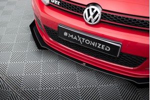 Street Pro Front Splitter V.3 + Flaps Volkswagen Golf GTI Mk6 - Black + Gloss Flaps