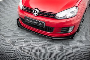 Street Pro Front Splitter V.3 + Flaps Volkswagen Golf GTI Mk6 - Black + Gloss Flaps