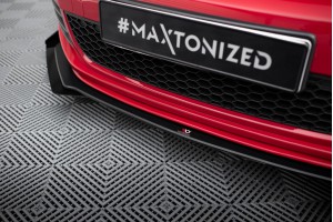 Street Pro Front Splitter V.3 + Flaps Volkswagen Golf GTI Mk6 - Black + Gloss Flaps