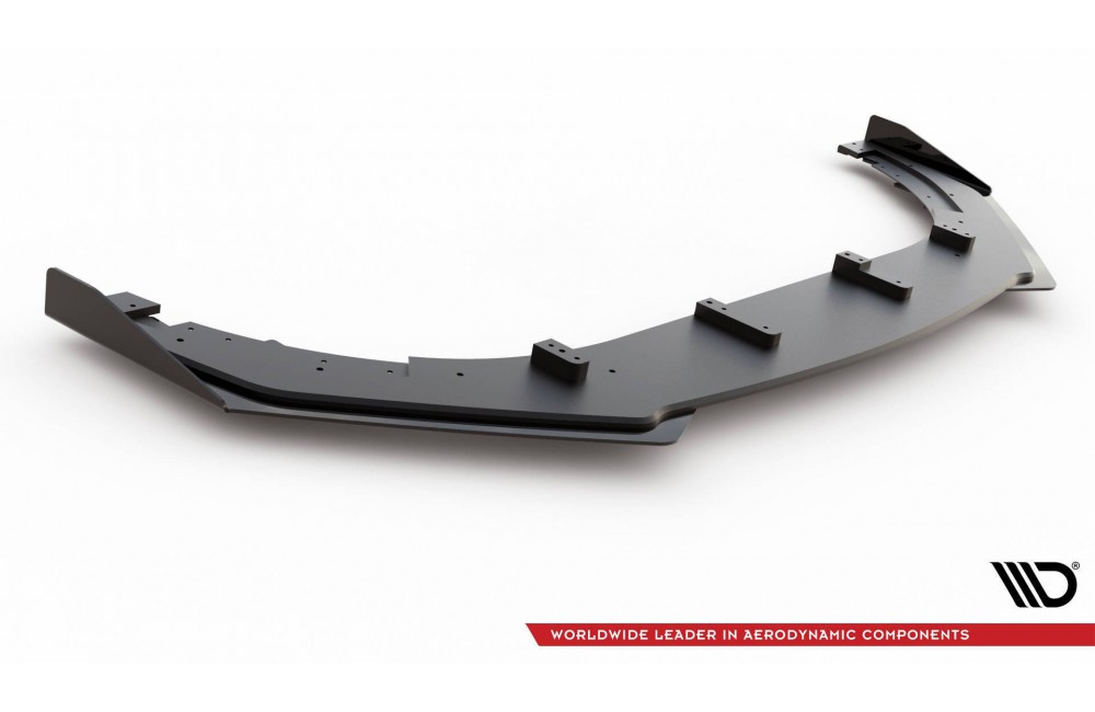 Street Pro Front Splitter V.3 + Flaps Volkswagen Golf GTI Mk6 - Black + Gloss Flaps