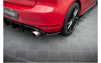 Street Pro Rear Side Splitters Volkswagen Golf GTI Mk6 - Black