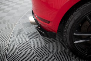 Street Pro Rear Side Splitters + Flaps Volkswagen Golf GTI Mk6 - Black + Gloss Flaps