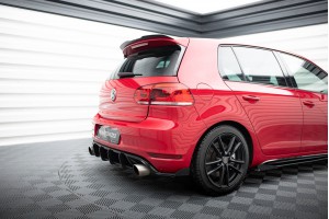 Street Pro Rear Side Splitters + Flaps Volkswagen Golf GTI Mk6 - Black + Gloss Flaps