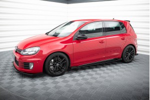 Racing Durability Side Skirts Diffusers + Flaps Volkswagen Golf GTI Mk6  - Black + Gloss Flaps