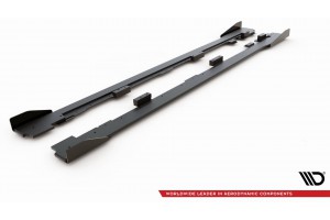 Racing Durability Side Skirts Diffusers + Flaps Volkswagen Golf GTI Mk6  - Black + Gloss Flaps