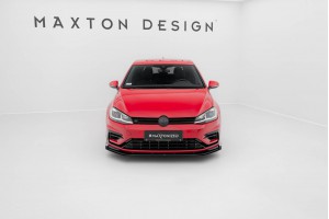 Street Pro Front Splitter + Flaps Volkswagen Golf R / R-Line Mk7 Facelift - Black + Gloss Flaps
