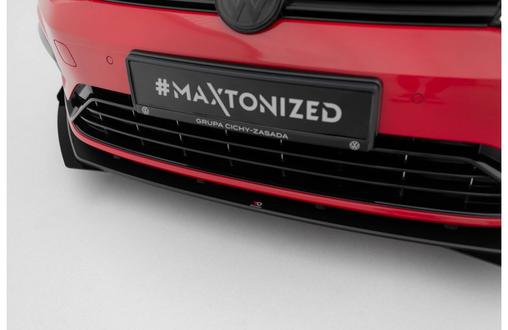 Street Pro Front Splitter + Flaps Volkswagen Golf R / R-Line Mk7 Facelift - Black + Gloss Flaps