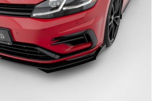 Street Pro Front Splitter + Flaps Volkswagen Golf R / R-Line Mk7 Facelift - Black + Gloss Flaps