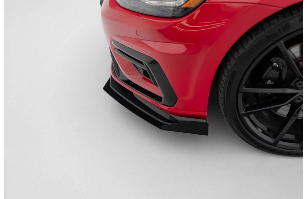 Street Pro Front Splitter + Flaps Volkswagen Golf R / R-Line Mk7 Facelift - Black + Gloss Flaps