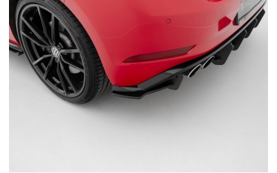 Street Pro Rear Side Splitters Volkswagen Golf R Mk7 Facelift - Black
