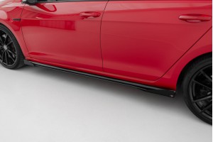 Street Pro Side Skirts Diffusers + Flaps Volkswagen Golf R / R-Line Mk7 Facelift - Black + Gloss Flaps Street Pro Side Skirts Diffusers + Flaps Volkswagen Golf R / R-Line Mk7 Facelift - Black + Gloss Flaps