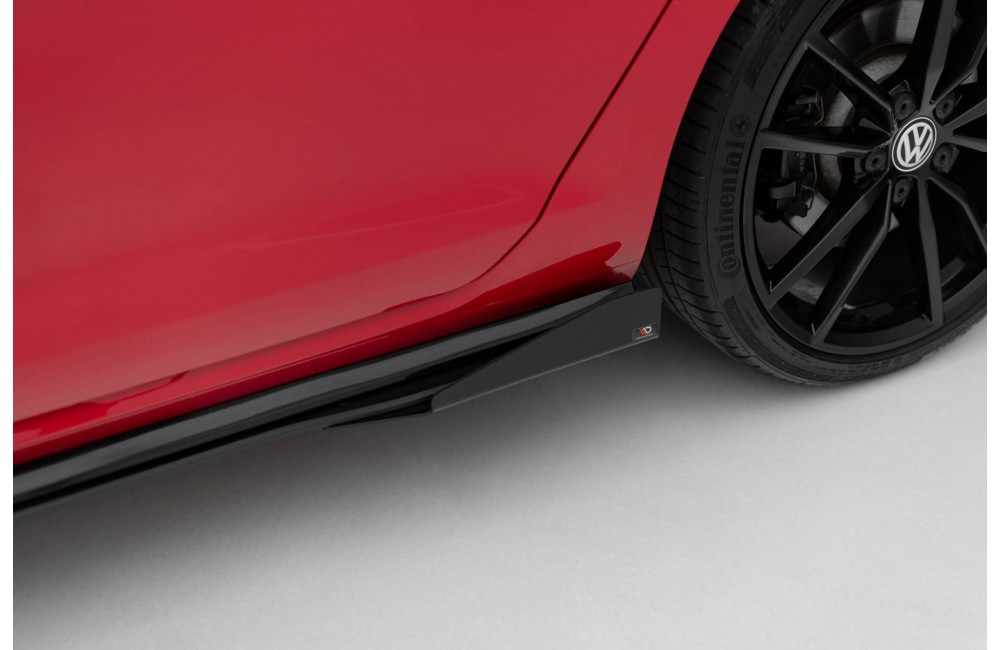 Street Pro Side Skirts Diffusers + Flaps Volkswagen Golf R / R-Line Mk7 Facelift - Black + Gloss Flaps Street Pro Side Skirts Diffusers + Flaps Volkswagen Golf R / R-Line Mk7 Facelift - Black + Gloss Flaps