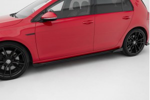 Street Pro Side Skirts Diffusers + Flaps Volkswagen Golf R / R-Line Mk7 Facelift - Black + Gloss Flaps Street Pro Side Skirts Diffusers + Flaps Volkswagen Golf R / R-Line Mk7 Facelift - Black + Gloss Flaps