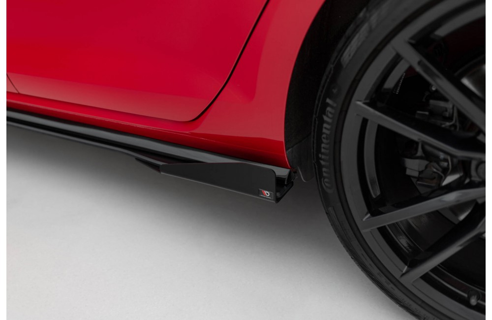 Street Pro Side Skirts Diffusers + Flaps Volkswagen Golf R / R-Line Mk7 Facelift - Black + Gloss Flaps Street Pro Side Skirts Diffusers + Flaps Volkswagen Golf R / R-Line Mk7 Facelift - Black + Gloss Flaps