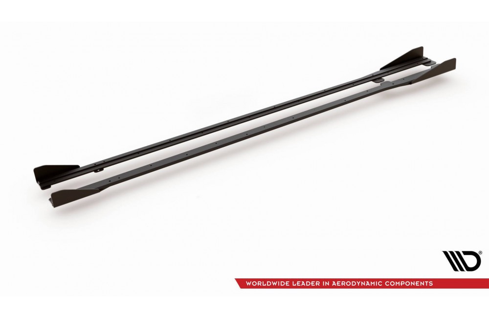 Street Pro Side Skirts Diffusers + Flaps Volkswagen Golf R / R-Line Mk7 Facelift - Black + Gloss Flaps Street Pro Side Skirts Diffusers + Flaps Volkswagen Golf R / R-Line Mk7 Facelift - Black + Gloss Flaps